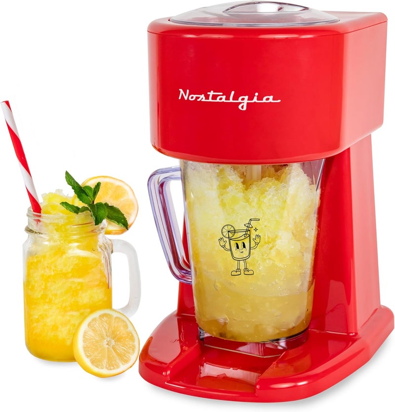 Nostalgia Retro 40-Ounce Frozen Beverage Station - Slushie Machine and Ice Shaver with Automatic Mixing for Soda, Cocktails and Margaritas - Easy & Safe Use - Red - Image 1